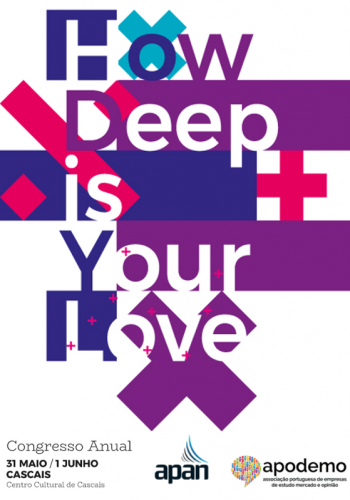 "How Deep Is Your Love" - Congresso Anual APAN/APODEMO | A democratização da comunicação é hoje uma evidência. Valores e princípio como...|How Deep is Your Love? é o tema do Congresso Anual APAN /APODEMO que se realiza nos dias 31 de maio e 1 de junho no Centro Cultural de Cascais. Este ano o evento é realizado em conjunto entre a Associação Portuguesa de Anunciantes (APAN) e a Associação Portuguesa de Empresas de Estudos Mercado e Opinião (APODEMO).