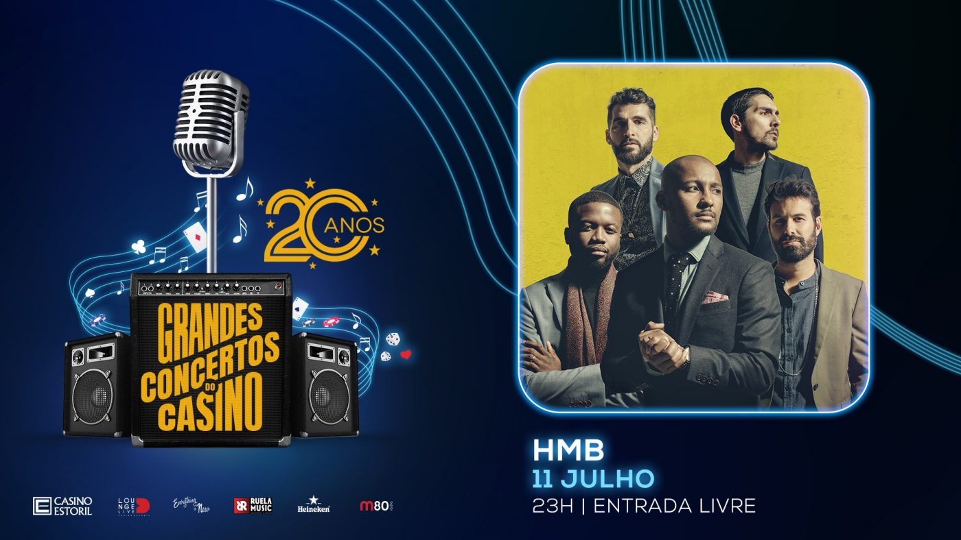 Os HMB sobem ao palco do Lounge D do Casino Estoril pelas 23:00 do dia 11 de Julho. Os Grandes Concertos do Casino 2019 continuam a registar uma enorme afluência e há muito que são um êxito! Mais uma noite a não perder no Casino Estoril, que certamente irá esgotar.