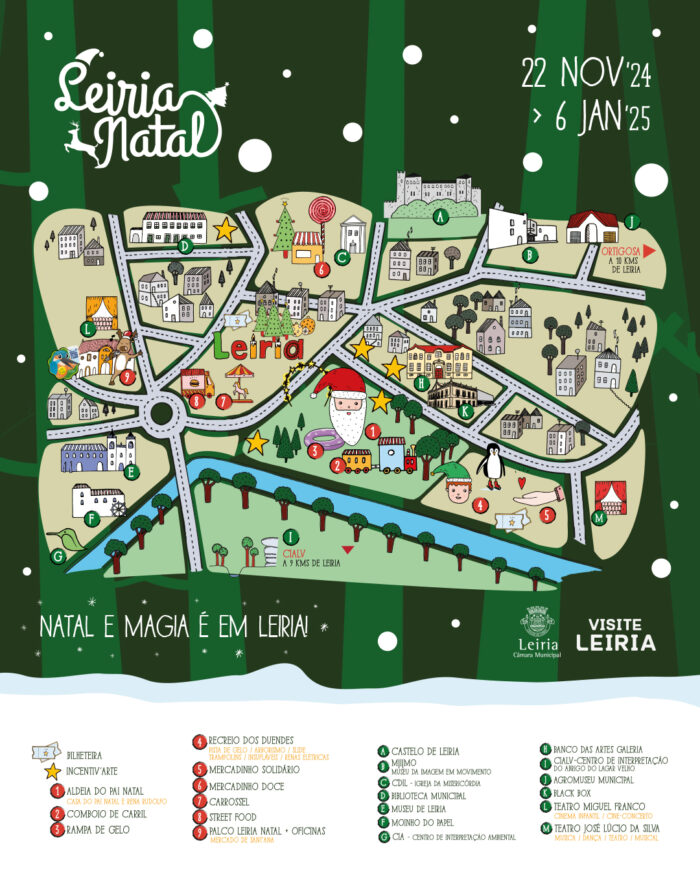 LEIRIA NATAL 2024 - O Leiria Natal 2024, regressa ao centro histórico da cidade, de 22 de novembro a 06 de janeiro. A programação, promete mais de um mês repleto de “magia”, de espírito natalício, numa edição que traz mais animação para miúdos e graúdos.