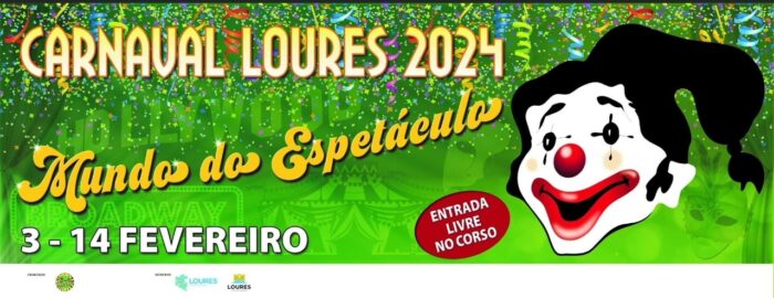 CARNAVAL DE LOURES 2024 - De 03 a 14 de Fevereiro, as ruas da cidade de Loures voltam a encher-se de cor e alegria para celebrar um dos maiores e mais antigos carnavais da região de Lisboa. Em 2024, o Carnaval de Loures visita o “Mundo do Espetáculo” em 2024!