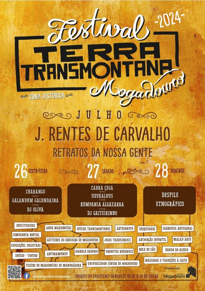 FESTIVAL TERRA TRANSMONTANA 2024 | MOGADOURO - O município de Mogadouro, no distrito de Bragança, realiza entre os dias 26 e 28 de Julho, na zona histórica desta vila mais uma edição do Festival Terra Transmontana, um festival que junta a ancestralidade e contemporaneidade transmontanas na sua expressão cultural, decorrendo durante três dias no Castelo da vila de Mogadouro.