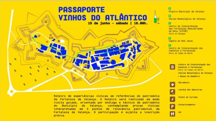 VINHOS DO ATLÂNTICO - EXPOSIÇÃO DO NOROESTE 2024 - A Fortaleza de Valença do Minho, recebe nos dias 14 e 15 de junho, o evento Vinhos do Atlântico - Exposição do Noroeste 2024. Esta exposição pretende e ambiciona agregar numa estratégia de comunicação coesa um terroir vínico transfronteiriço que abarca o Minho e a Galiza, elegendo Valença como palco internacional para uma Mostra Vínica capaz de unir grandes referências dos vinhos do Noroeste Ibérico!