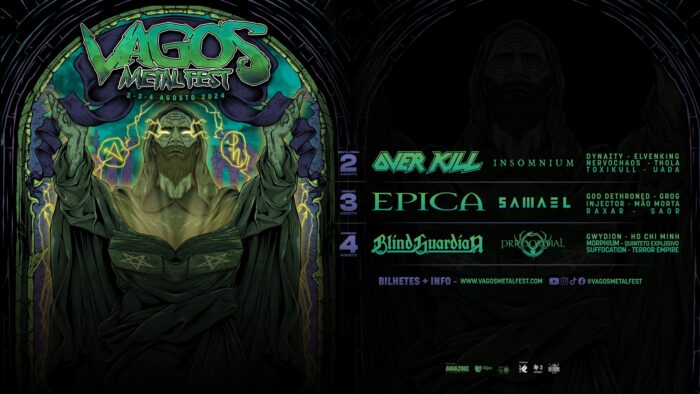 VAGOS METAL FEST 2024 -A 7ª edição do Vagos Metal Fest está marcada para os dias 2, 3 e 4 de agosto, na Quinta do Ega em Vagos! Se és um fiel seguidor da cultura metaleira, este festival é uma peregrinação anual obrigatória. Este ano, promete superar todas as expectativas com um line-up que te vai deixar de queixo caído, incluindo nomes lendários e talentos emergentes que vão fazer o teu coração metaleiro palpitar. Vagos Metal Fest 2024, o festival de música pesada na Capital do Metal!