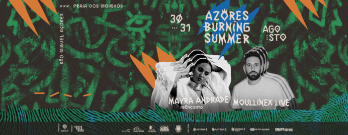 AZORES BURNING SUMMER FESTIVAL 2020 - O Festival Azores Burning Summer 2024 decorre nos dias 30 e 31 de agosto, na Praia dos Moinhos em Porto Formoso, ilha de São Miguel, naquela que é a sua 10ª edição.