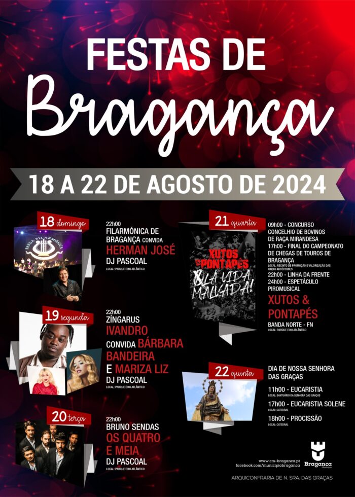 FESTAS DE BRAGANÇA 2024 - De 18 a 22 de agosto regressam as míticas Festas de Bragança e, com elas, milhares de conterrâneos e visitantes.