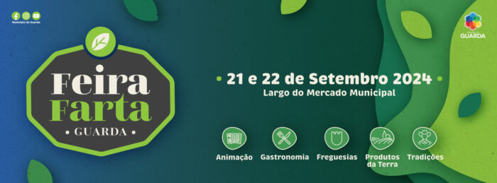 FEIRA FARTA 2024 | GUARDA - A Feira Farta 2024, vai decorrer na cidade da Guarda nos dias 21 e 22 de setembro. A Guarda volta a mostrar na Feira Farta o que de melhor se produz no território do concelho. Todas as 43 freguesias participam nesta edição, trazendo os seus produtos endógenos e o artesanato ao Largo do Mercado Municipal.