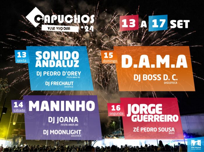 FESTA DOS CAPUCHOS 2024 | VILA VIÇOSA - A Festa dos Capuchos 2024, um evento com mais de 150 anos de história vai decorrer de 13 a 16 de setembro, em Vila Viçosa.