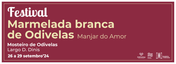 FESTIVAL DA MARMELADA BRANCA DE ODIVELAS 2024 - Odivelas acolhe o Festival da Marmelada Branca de Odivelas, um evento de caráter gastronómico em que a marmelada branca e a doçaria conventual adquirem papel de relevo dado o seu lugar na história de Odivelas. O evento decorre nos dias 26, 27, 28 e 29 de setembro, no Largo D. Dinis, em Odivelas.