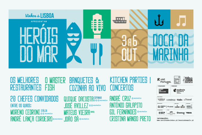 FESTIVAL HERÓIS DO MAR 2024 | DOCA DA MARINHA - O Festival Gastronómico Heróis do Mar 2024 é uma nova celebração da culinária portuguesa que vai decorrer na Doca da Marinha, em Lisboa, de 03 a 06 de outubro. Este evento surge com o objetivo de homenagear a rica tradição gastronómica ligada ao mar em Portugal, focando-se especialmente no peixe e nos mariscos.