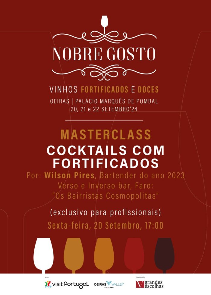 NOBRE GOSTO 2024 | OEIRAS - De 20 a 22 de setembro, o Palácio e os Jardins Marquês de Pombal em Oeiras, recebem a 3ª edição do evento Nobre Gosto 2024, um evento exclusivamente dedicado a vinhos fortificados e doces. O evento é organizado pela Revista Grandes Escolhas e pelo Município de Oeiras.