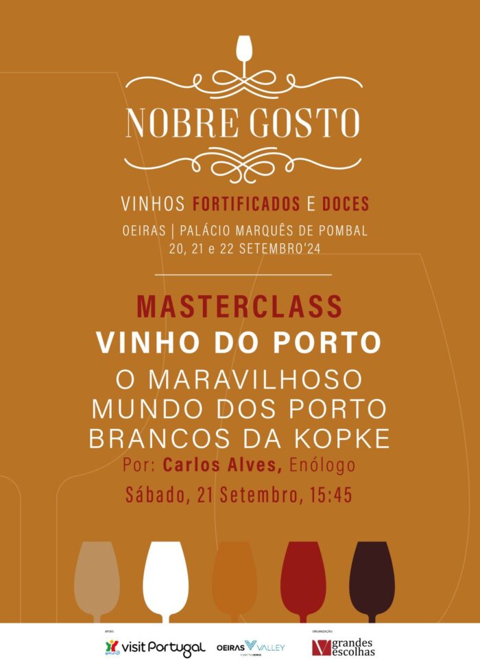 NOBRE GOSTO 2024 | OEIRAS - De 20 a 22 de setembro, o Palácio e os Jardins Marquês de Pombal em Oeiras, recebem a 3ª edição do evento Nobre Gosto 2024, um evento exclusivamente dedicado a vinhos fortificados e doces. O evento é organizado pela Revista Grandes Escolhas e pelo Município de Oeiras.