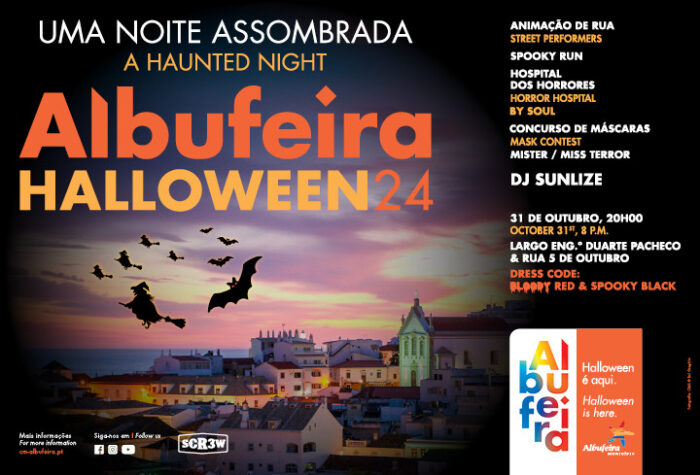 ALBUFEIRA HALLOWEEN 2024 | UMA NOITE ASSOMBRADA - O Halloween está de regresso a Albufeira, como sempre, no dia 31 de outubro. Depois do êxito de edições anteriores, esta vai ser uma noite verdadeiramente assombrada!