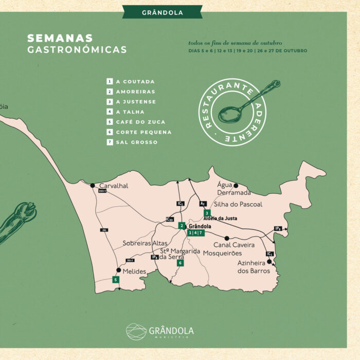 SABERES E SABORES - JAVALIS E OUTRAS CAÇAS 2024 - Durante todos os fins-de-semana de outubro, 05 e 06, 12 e 13, 19 e 20, 26 e 27, vão decorrer no âmbito do evento Saberes e Sabores, as Semanas Gastronómicas do Javali e outras caças à mesa dos restaurantes em Grândola.