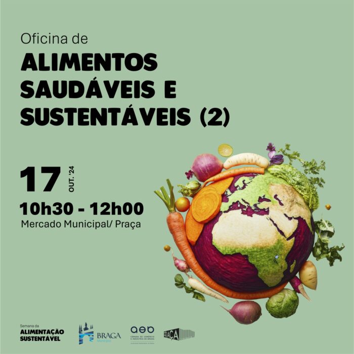 SEMANA DA ALIMENTAÇÃO SUSTENTÁVEL 2024 | BRAGA - O Município de Braga vai assinalar a Semana da Alimentação Sustentável, entre 14 e 19 de Outubro, com um conjunto de actividades que visam a sensibilização da comunidade para os benefícios de uma alimentação saudável e a adopção de estilos de vida saudáveis e sustentáveis.