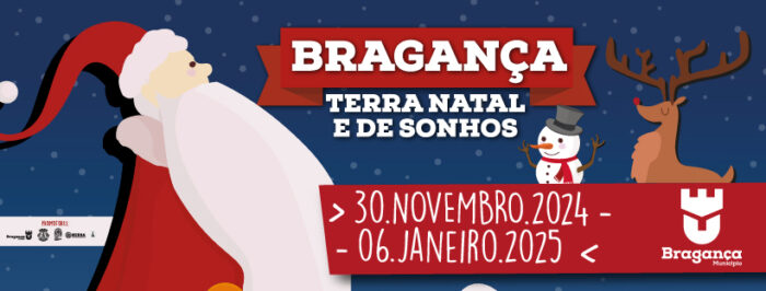 BRAGANÇA TERRA NATAL E DE SONHOS 2024 - A 10ª edição de Bragança, Terra Natal e de Sonhos vai decorrer de 30 de novembro a 06 de janeiro, e terá muita animação, música, gelo, luz, sabores e muitas surpresas, para miúdos, graúdos e famílias! E este ano está maior!