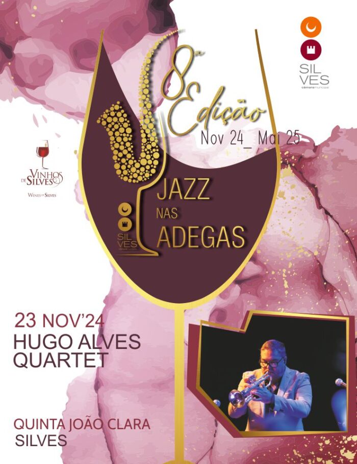 JAZZ NAS ADEGAS 2024 | SILVES - O ciclo Jazz nas Adegas 2024, na sua 8ª edição,  dá continuidade ao trabalho de dinamização cultural dos Vinhos de Silves, levando o público a explorar o interior algarvio e a descobrir o "Outro Algarve”. Este evento, promovido pelo Município de Silves, proporciona uma experiência marcante e única, em cada sessão, onde se celebra a identidade cultural e enológica do concelho.