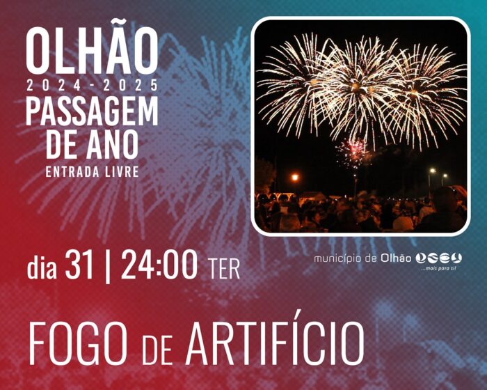 OLHÃO 2024-2025 PASSAGEM DE ANO - As festas de passagem de ano 2024-2025 em Olhão, vão realizar-se durante seis dias. Começam logo na noite de 27 de dezembro e prolongam-se até 02 de janeiro de 2025, sempre no Jardim Pescador Olhanense. A animação, organizada pelo Município, não faltará em Olhão durante estes dias, que recebe grupos como os Entre Aspas ou os Lucky Duckies, entre outros.