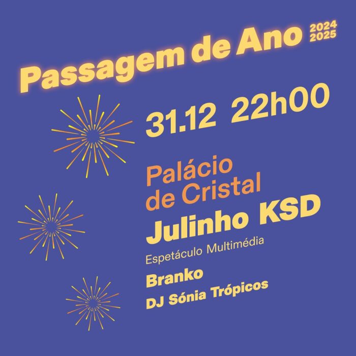 PORTO PASSAGEM DE ANO 2024-2025 - O Porto tem já tudo preparado para a chegada do novo ano de 2025. As festas de Passagem de Ano dividem-se, este ano, por dois palcos, instalados na Avenida dos Aliados e no Palácio de Cristal. À meia-noite o tradicional espetáculo de fogo de artifício será lançado a partir da Câmara Municipal, acompanhado de uma vertente multimédia e musical.